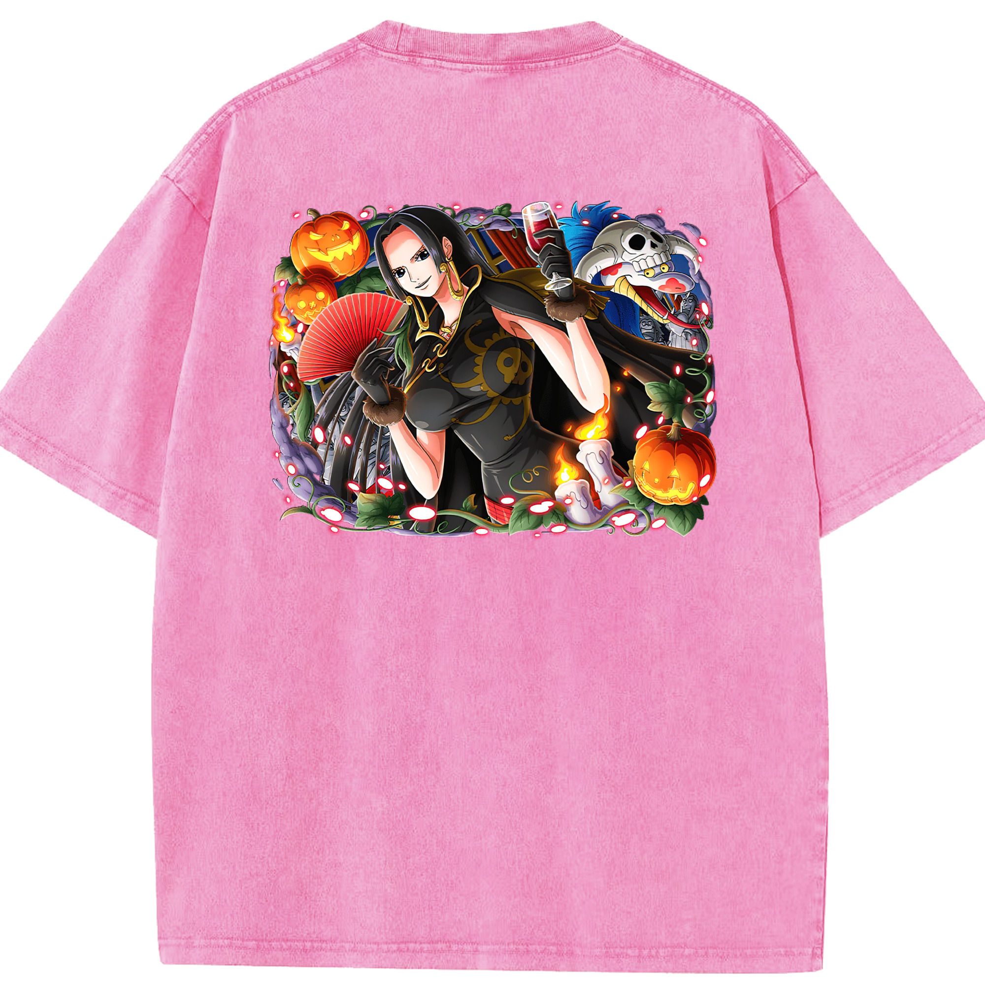 ワンピース ボア・ハンコック ONE PIECE Boa·Hancock 綿100% ヴィンテージ風 半袖Tシャツ（背面プリント）